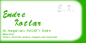 endre kotlar business card